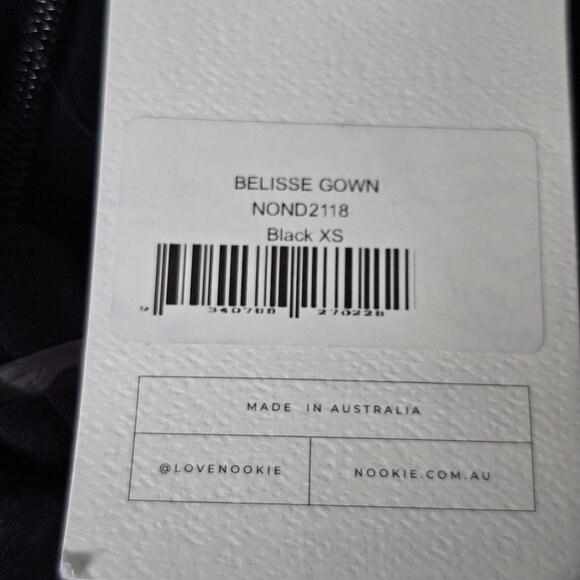 Nookie Belisse Gown Black Halter Maxi Dress Cut-Out Twist Front High-Slit XS NWT - Picture 9 of 16